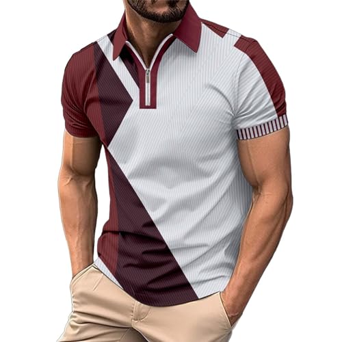 Generisch Poloshirt Herren Kurzarm Atmungsaktives Golf Polo Hemd Summer Poloshirts Männer mit Brillenhalter Knopfleiste T-Shirt Casual Männer Sport Shirt Regular Fit Golf Tennis Herren Polohemden von Generisch