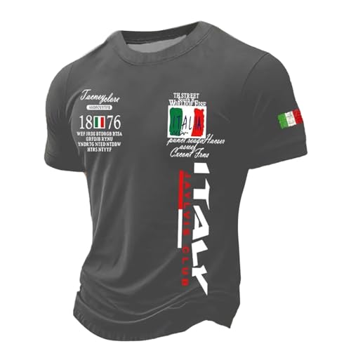 Generisch Poloshirt Herren Kurzarm Kurz Tshirt mit Italien-Motiv Übergröße Leicht Hemden Golf Sports Outdoorshirts Atmungsaktiv Freizeithemden Oberteile von Generisch