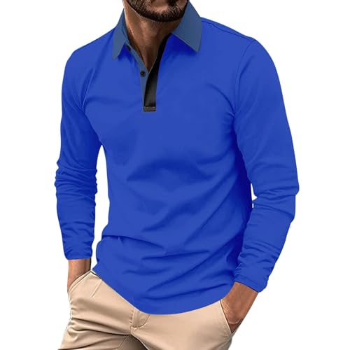 Generisch Poloshirt Herren Langarm Pullover Männer Golf Mit Lässigem Kragen Arbeit Bequemes Polo Funktionsshirt Herren Regular Freizeitshirts Atmungsaktiv Klassischer Outdoor von Generisch