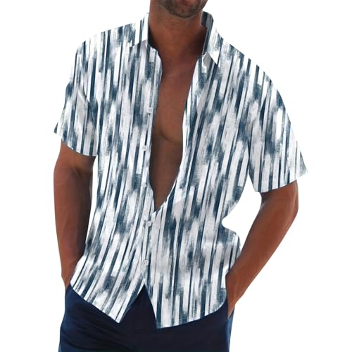 Generisch Poloshirts Für Herren, Langarm Und Kurzarm Hemd Button Down Shirts for Männer Schwarzes Leichtes Sommerhemd Weißes Herren Sommer Outdoor Hemden Sportlich Cotton von Generisch