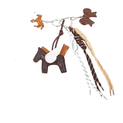 Generisch Pony Taschen Anhänger Design-Anhänger aus Seil für Handtasche Schlüsselanhänger Personalisiert In Künstlichem Leder Aesthetic Bag Charms Rucksack Anhänger für Tasche und Schlüssel von Generisch