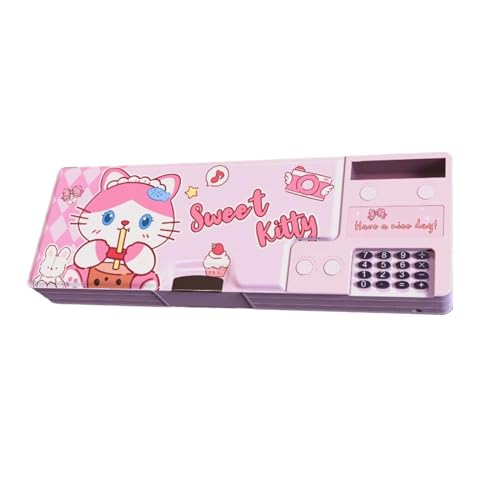 Generisch Pop Up Pencil Case, Multifunction Pen Case, Pencil Box with Built in Calculator, Spacious Abs Design, 3.3cm, Portable School Holder Students, Secure Storage Pens Stationery von Generisch