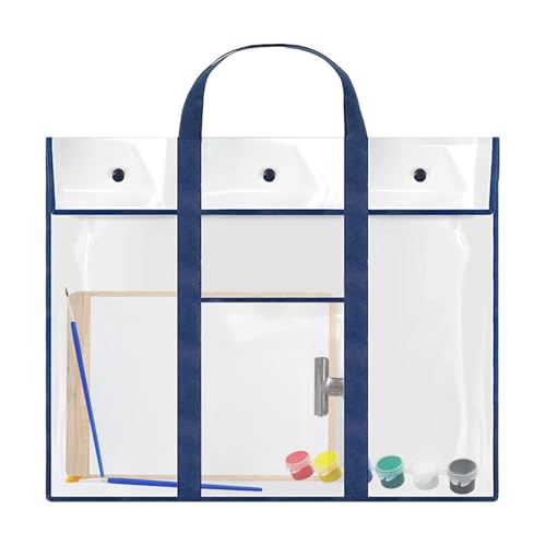 Generisch Poster Storage Bag, Clear Waterproof Art Organizer with Handle and Pocket, Durable PVC Bulletin Board Holder for Sketching, Drawing, and Safe Document Storage von Generisch