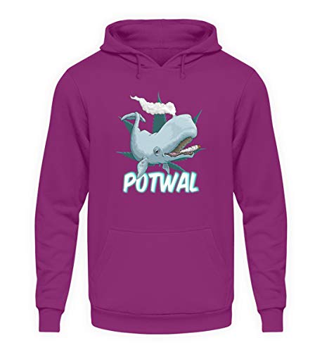 Generisch Potwal Kiffer Wal Cannabis Hanf Joint Weed Gras Pulli Cannabis - Unisex Kapuzenpullover Hoodie -M-Magenta Magic von Generisch