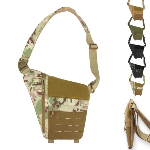 Generisch Powios Crossbody Bag, 2025 New Outdoor Shoulder Crossbody Chest Bag, Waterproof, for Hiking Cycling Camping (Khaki-a,one size) von Generisch