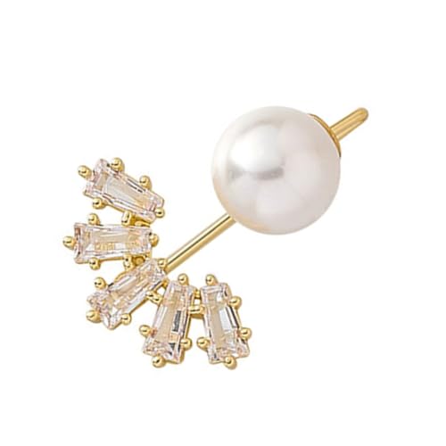 Generisch Premium Damen Sicherheitsbrosche mit Perle und Zirkonia Langlebige Mehrzweck Brosche als Kragenknopf Eleganter Schmuck zur Fixierung von Kleidung und Modisches Accessoire von Generisch