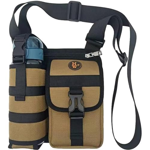 Generisch Prevalentn Shoulder Bag, Prevalente Shoulder Bag With Water Bottle and Umbrella Holder Crossbody for Workout Going Out (Khaki,Small) von Generisch