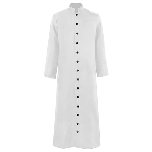 Generisch Priester Kostüm Herren Cosplay Outfit Mittelalter Kleidung Große Größen Herrenmantel Lang Schwarz Stehkragen Langarm Jacke Einfarbig Gehrock Mit Knöpfen Für Halloween Karneval Fasching Generisch Priester Kostüm Herren Cosplay Outfit Mittelalter Kleidung Große Größen Herrenmantel Lang Schwarz Stehkragen Langarm Jacke Einfarbig Gehrock Mit Knöpfen Für Halloween Karneval Fasching von Generisch