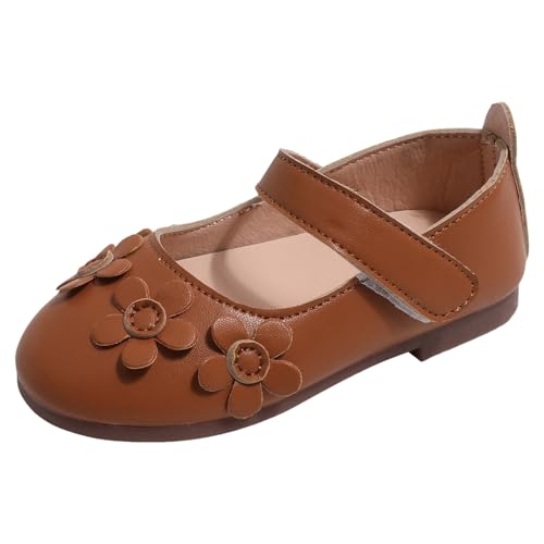 Generisch Prinzessin Schuhe Mädchen Breathable Leather Flower Schuhe runde Zehen Glitzernde Kristallverzierungen mit Funkelnden Steinen für Frühling Ballerinas von Generisch
