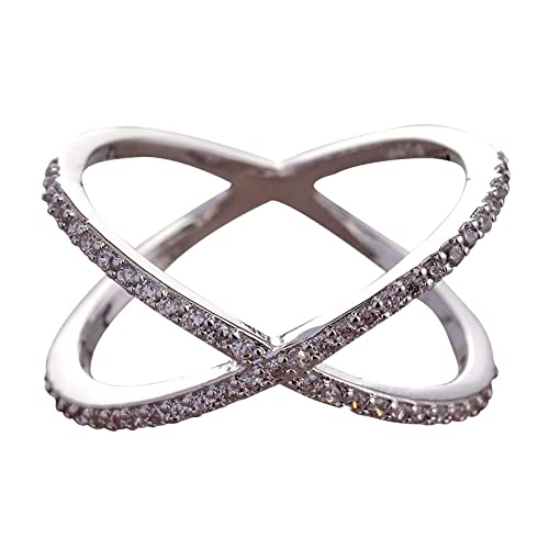 Generisch Promise Ringe Fingerring eingelegter -Kupferring Fashion Street Shot Everything Silber Ringe Herren (White, 7) von Generisch