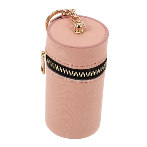 Generisch Pu-geldbörse, Lippenstift-Tasche, Runder Sparschwein-Eimer, Reißverschlusstasche, Bargeld-Organizer, Zylindrisches Etui Mit Schlüsselanhänger-Verschluss von Generisch