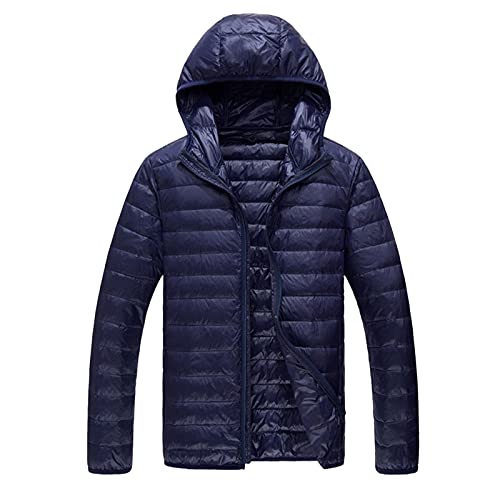 Generisch Puffer Jacke Herren Winterjacke Für Männergefüttert Mit Taschen Packbar Leichte Übergangsjacke In Daunenjacken-Optik Freizeit Wandern Reisen Lightweight Puffer Jacket Steppjacke von Generisch