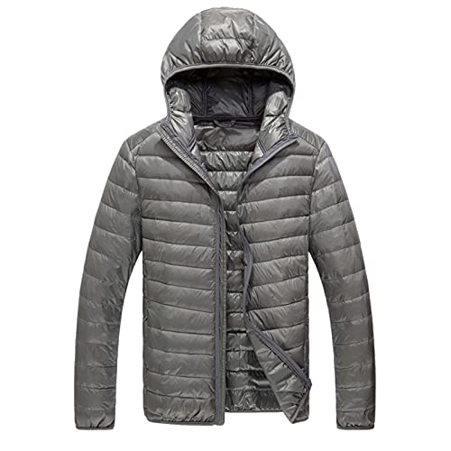 Generisch Puffer Jacke Herren Winterjacke Für Männergefüttert Mit Taschen Packbar Leichte Übergangsjacke In Daunenjacken-Optik Freizeit Wandern Reisen Lightweight Puffer Jacket Steppjacke von Generisch