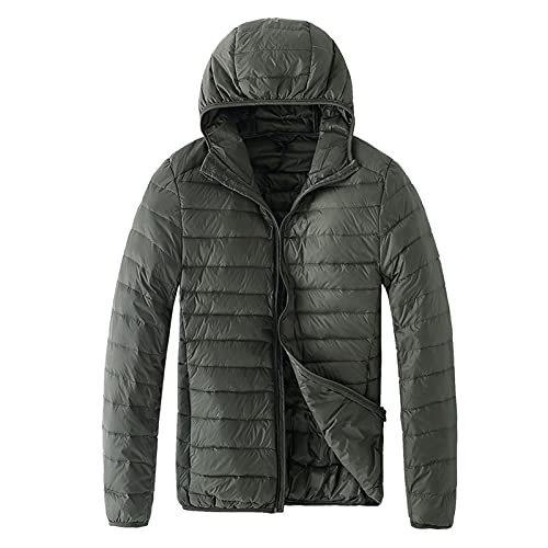 Generisch Puffer Jacke Herren Winterjacke Für Männergefüttert Mit Taschen Packbar Leichte Übergangsjacke In Daunenjacken-Optik Freizeit Wandern Reisen Lightweight Puffer Jacket Steppjacke von Generisch