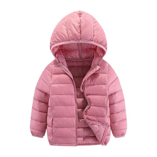Generisch Puffer Jacke Kinder Warm Langarm Daunenjacke Jungen Mädchen Outdoor Winterjacke Steppjacke mit Kapuze Mantel Leicht Sport Wintermantel Lässiger Einfarbig Outdoorjacke Bequem Skijacke von Generisch
