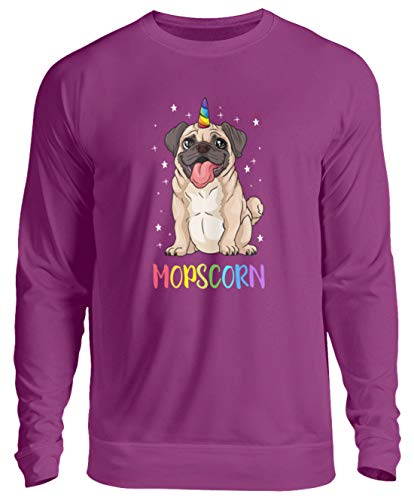 Generisch Pugicorn Einhorn Mops Hundemama Hund Mopsbesitzer Sweatshirt Mops - Unisex Pullover -S-Magenta Magic von Generisch