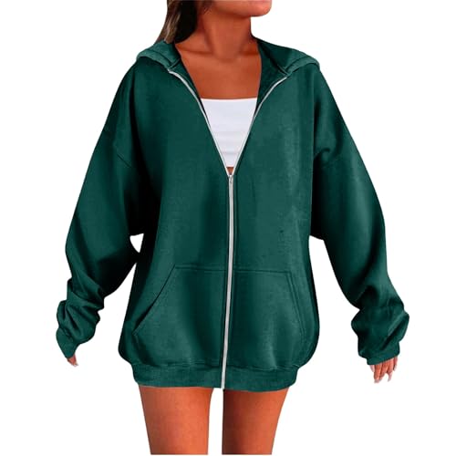 Generisch Pulli Damen Hoodies Pullover Kapuzenpullover Sweatshirt Pulli Zweifarbige Longsleeve Tops Doppelte Kapuzenpulli Casual,Sweatshirts Für Damen,Retro-Mode von Generisch