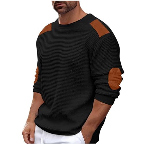 Generisch Pulli Herren Oversize Fleece Basic Kapuzenpullover Sport Casual Strickpullover mit Taschen Einfarbig Pullover Weich Langarm Oberteile Passform Schultern Lose Sweatjacke Langarmshirt von Generisch