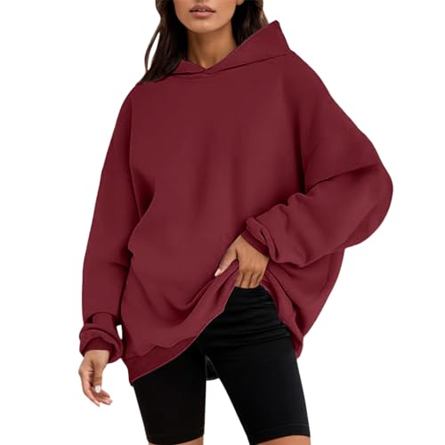 Generisch Pullover Damen, Hoodie Damen Oversize Pullover Sweatshirt - Y2K Kapuzenpullover Rundhals Pulli Langarm Sweatjacke Basic Sport Oberteile Mit Tasche Tops Streetwear,S-XXL Generisch Pullover Damen, Hoodie Damen Oversize Pullover Sweatshirt - Y2K Kapuzenpullover Rundhals Pulli Langarm Sweatjacke Basic Sport Oberteile Mit Tasche Tops Streetwear,S-XXL von Generisch