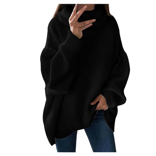 Generisch Pullover Damen, Rollkragenpullover Damen Winter Warm Strickpullover Casual Langarm Sweater Strick Pulli Einfarbig Oversize Pullover für Damen Elegant Winterkleid Jumpers Strickpulli Generisch Pullover Damen, Rollkragenpullover Damen Winter Warm Strickpullover Casual Langarm Sweater Strick Pulli Einfarbig Oversize Pullover für Damen Elegant Winterkleid Jumpers Strickpulli von Generisch