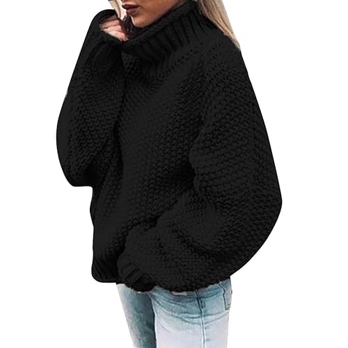 Pullover Damen,Strickpullover Damen,Rollkragenpullover,Winterpullover,Pulli, M von Generisch