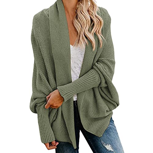 Generisch Pullover Damen Oversize Baumwolle elegant Strickjacke Cardigan Langarm top Bluse Tunika Leggings von Generisch