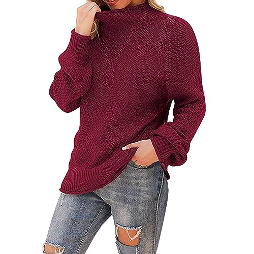 Generisch Pullover Damen V Ausschnitt Langarm Herbst Winter Strick Tops Strickpullover Langarmshirt Strickpullover Damen Lang Strickpullover Damen Braun Baumwolle Longpullover Für Damen Baumwolle von Generisch