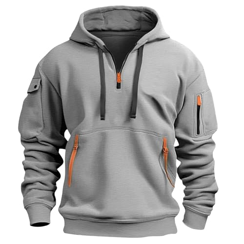Kapuzenjacke Herren Winter Baumwolle Kapuzen Sweatjacke, Slim Fit Jagd Geschenke Warme Kapuzenpullover Outdoor Zipper Übergrößen Dünner Mode Motorrad Militär Sport Thermo Hoody Herren, L von Generisch