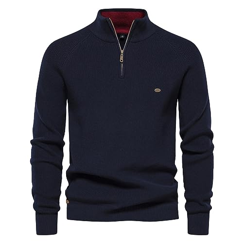 Generisch Pullover Herren Einfarbig Sport Pullover Rollkragenshirt Rollkragenpullover Rollkragen Basic Winterpullover Strickpullover Winter Slim Fit Pulli Casual Sweatshirt von Generisch