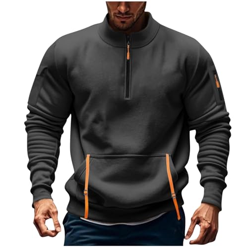 Generisch Pullover Herren Half Zipper Sweatshirt Oversized Baumwolle Sweatshirts Rundhal Warme Sweatjacke Multifunktionelle Tasche Sportshirt Jogging Training Kapuzenpulli Sport Reguläre Passform Top Generisch Pullover Herren Half Zipper Sweatshirt Oversized Baumwolle Sweatshirts Rundhal Warme Sweatjacke Multifunktionelle Tasche Sportshirt Jogging Training Kapuzenpulli Sport Reguläre Passform Top von Generisch
