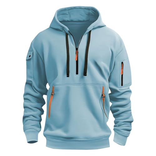 Generisch Pullover Herren Hoodie Sweatjacke Langarm Sweatshirt mit Kapuze Casual Jacke Longsleeve Kapuzenpullover Sweater Classic Farbabstimmung Hoody,Pullover Oversize Herren,Retro-Mode von Generisch