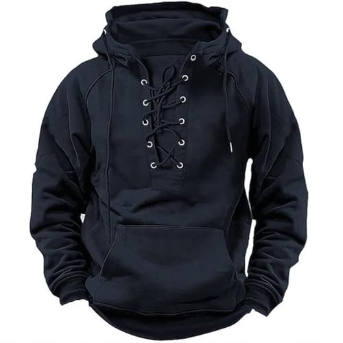 Generisch Pullover Herren mit Zipper Hoodie Herren Oversize Vintage Arbeitspullover mit Multi-Taschen Cargo Pullover Locker Sweatshirt Gym Multifunktionale Sportjacke Einfarbig Sweatjacke Outdoor von Generisch