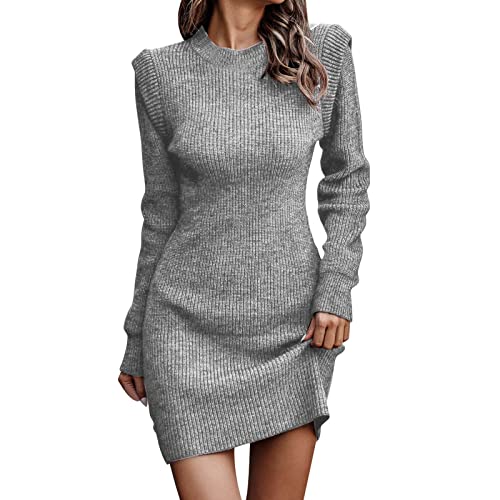 Generisch Pullover Kleid Damen Herbst Winter Warm Pulloverkleid Plüsch Sweatkleid Lang Kleider Longpullover Freizeitkleid Rollkragen Dress Langarm Sweatshirt Freizeitkleid Herbst Winter von Generisch