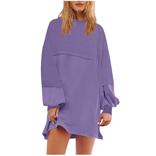 Generisch Pullover Kleid Damen Winter Warm Pulloverkleid Plüsch Sweatkleid Lang Kleider Longpullover Freizeitkleid Dress Sweatjacke Sweatkleid Winterkleid Kleid Sweatshirt Sweatshirtkleid von Generisch