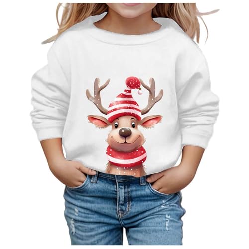 Generisch Pullover Mädchen 110 Weihnachtspullover Kinder Weihnachten Sweatshirt Pullover Mädchen Junge Christmas Weihnachtsoutfit Weihnachtspulli Weihnacht Weihnachtsmann Weihnachtskleidung von Generisch