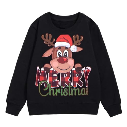 Generisch Pullover Mädchen 116 Weihnachtspullover Kinder Weihnachten Sweatshirt Pullover Mädchen Junge Christmas Weihnachtsoutfit Weihnachtspulli Weihnacht Weihnachtsmann Weihnachtskleidung von Generisch