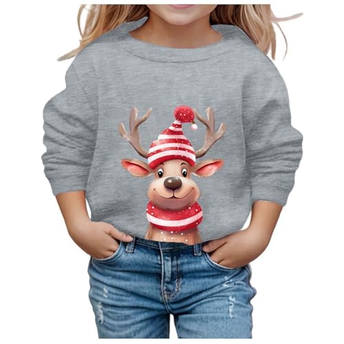 Generisch Pullover Mädchen 116 Weihnachtspullover Kinder Weihnachten Sweatshirt Pullover Mädchen Junge Christmas Weihnachtsoutfit Weihnachtspulli Weihnacht Weihnachtsmann Weihnachtskleidung von Generisch