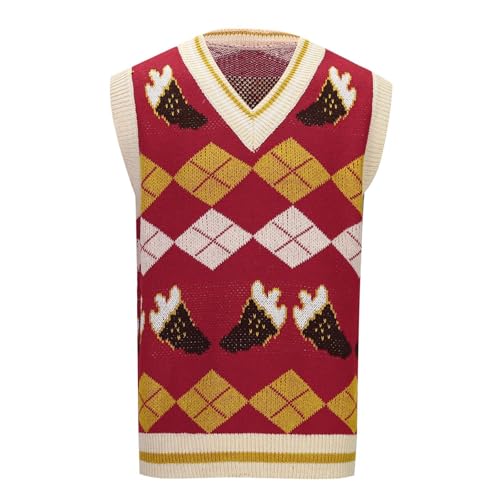 Generisch Pullunder Damen Strick V Ausschnitt Kariert Weste Mädchen Ärmellos Strick Casual Pullunder Strickweste Kurz Tank Top Karo Weste Herbst Freizeit Tops Damenpullover Generisch Pullunder Damen Strick V Ausschnitt Kariert Weste Mädchen Ärmellos Strick Casual Pullunder Strickweste Kurz Tank Top Karo Weste Herbst Freizeit Tops Damenpullover von Generisch