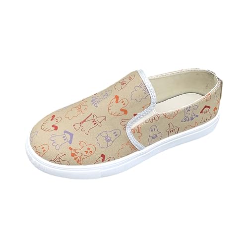 Generisch Pumpkin Plush Slides Anime Hausschuhe Frühlings- Und Herbstmode Halloween Casual Damenschuhe Damen Heel Bequeme Freizeitschuhe Damen Hausschuhe Lustig Schlafanzug Halloween Khaki 39 von Generisch