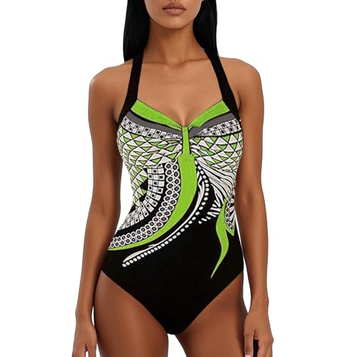 Generisch Push Up Badeanzug,Badeanzug Damen Bauchweg Badeanzug Push Up Bademode - Badeanzug V-Ausschnitt Mit Shaping Effekt Bauchweg Schwimmanzug Sport Bademode Große Größen Einteiliger Badeanzüge von Generisch