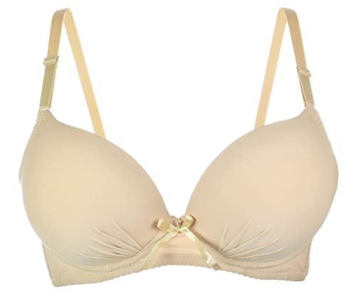 Generisch Push-up BH mit Maximizer-Effekt Schaumstoffkissen Bügel Raffung 75-100 Cup B (75B, Beige) von Generisch