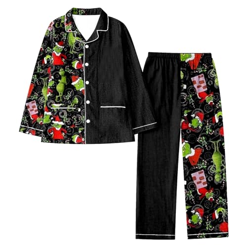 Generisch Pyjamahose Damen Lang 2Er Pack Pyjama Damen Lang Winter Kuschelig Pyjama Damen Lang Warm Pyjama Damen Hose Pyjama Damen Kurz Lustig Pyjama Damen Seide Pyjamahose Damen Lang Baumwolle von Generisch