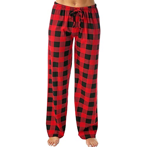 Generisch Pyjamahose Damen Lang Pärchen Pyjama Weihnachten Weihnachtsschlafanzug Pyjama Damen Flanell Pyjama Damen Flanell Pyjamahose Fleece Hose Damen Flanell Pyjamahose Damen M Red von Generisch