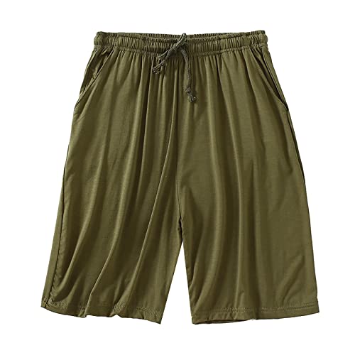 Generisch Pyjamahose Herren Kurz Große Größe Shorty Sommer Sleephose Dünn Schlafshorts mit Seitentaschen Locker Atmungsaktiv Schlafhose Weiche Bequem Loungewear Freizeitshorts Schlafanzughose Kurz von Generisch