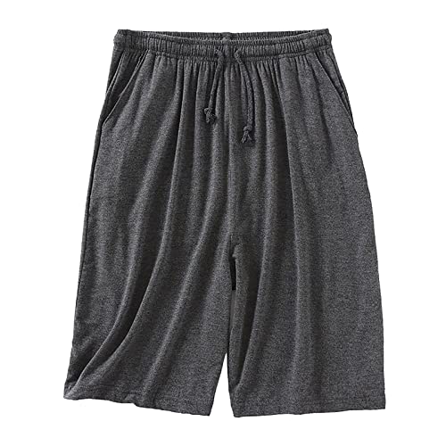 Generisch Pyjamahose Herren Kurz Große Größe Shorty Sommer Sleephose Dünn Schlafshorts mit Seitentaschen Locker Atmungsaktiv Schlafhose Weiche Bequem Loungewear Freizeitshorts Schlafanzughose Kurz von Generisch