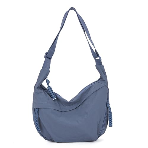 Generisch Quantifyn Damen Hobo Handtasche, Nylon Crossbody Schultertasche, Halbmond-Design, Casual (blue, 37 * 22 * 8 cm) von Generisch