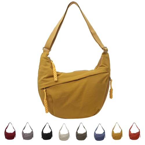Generisch Quantifyn Umhängetasche, Quantifyn Damen-Umhängetasche aus robustem Nylon mit verstellbarem Riemen (Yellow) von Generisch