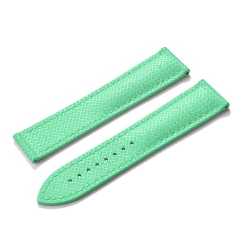 Generisch Quick Relase 20mm 22mm Premium Gummi Uhrenarmband Butterfly Schnalle Weiches Gummiband Universaluhr(Mint Green-No Buckle,20mm) von Generisch