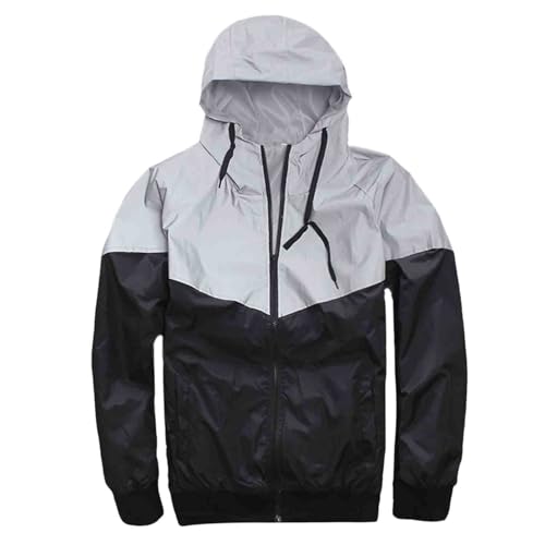 Generisch Reflektierende Jacke Damen Herren Winter Reflektoren Wasserabweisend Voll Reflektierende Unisex Laufjacke Atmungsaktiv Reflektor Reflekierend Fahrrad Winddicht Neon Jacke von Generisch