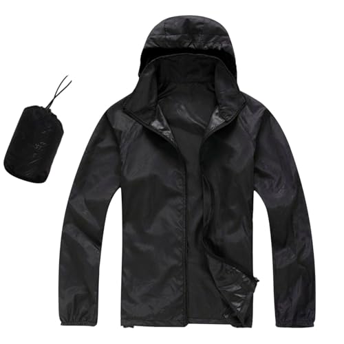 Generisch Regenjacke Damen Herren Leicht Dünne Sommerjacke Wasserdicht Atmungsaktiv Regenmantel mit Kapuze Faltbar Regenjacken Windbreaker Sport Fahrrad Winddicht Outdoorjacke Regenponcho von Generisch